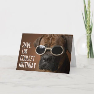 Cartão Feliz Aniversário Cachorro Óculos de Sol Legais