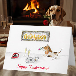 Cartão Feliz Aniversário Cão Romântico Caçador
