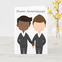 Feliz Aniversário Casal Interracial Homens