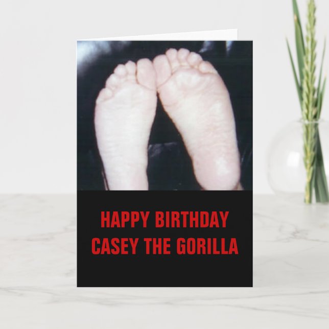 CARTÃO FELIZ ANIVERSÁRIO CASEY O GORILLA (Frente)
