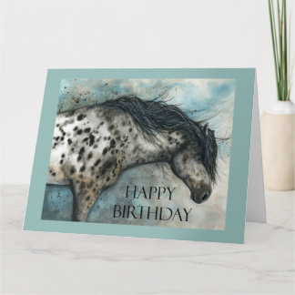 Cartão Feliz Aniversário Cavalos Appaloosa por Bihrle