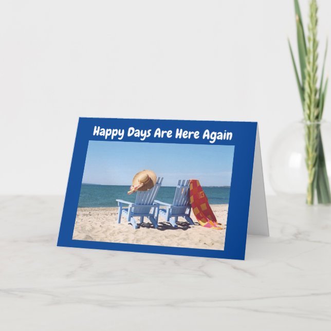 CARTÃO FELIZ ANIVERSÁRIO = CELEBRADO NA PRAIA! (Frente)