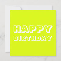 Feliz Aniversário, chartreuse branco moderno ousad