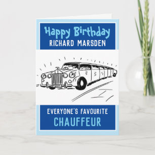 Cartão Feliz aniversário Chauffeur ou Driver