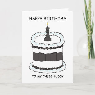 Cartão Feliz aniversário Chess Buddy Cartoon