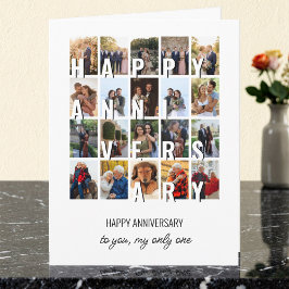 Cartão Feliz Aniversário Colagem de Fotos de Casamento 20
