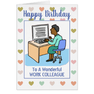 Cartão Feliz Aniversário Colega de Trabalho de Escritório