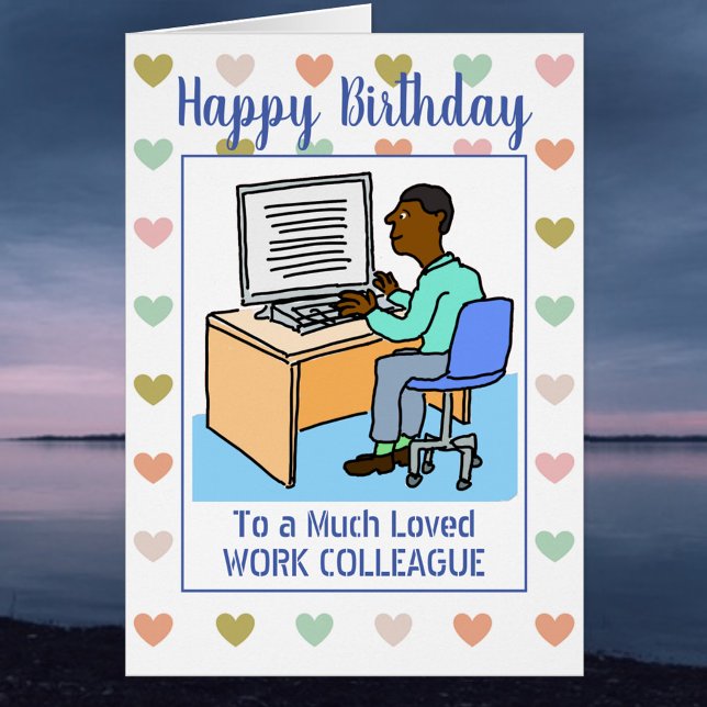 Cartão Feliz Aniversário Colega de Trabalho do Escritório (Criador carregado)