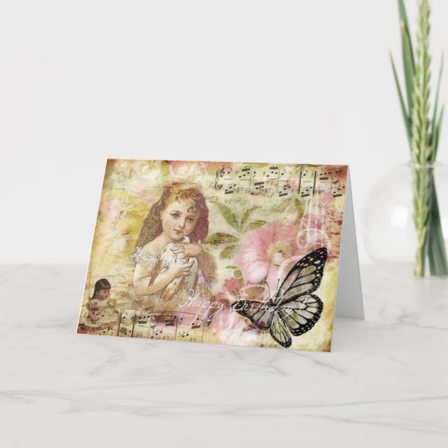 Cartão Feliz Aniversário Collage (Frente)