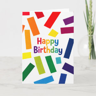 Cartão Feliz Aniversário - colorido