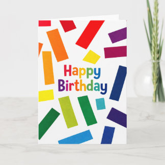 Cartão Feliz Aniversário - colorido