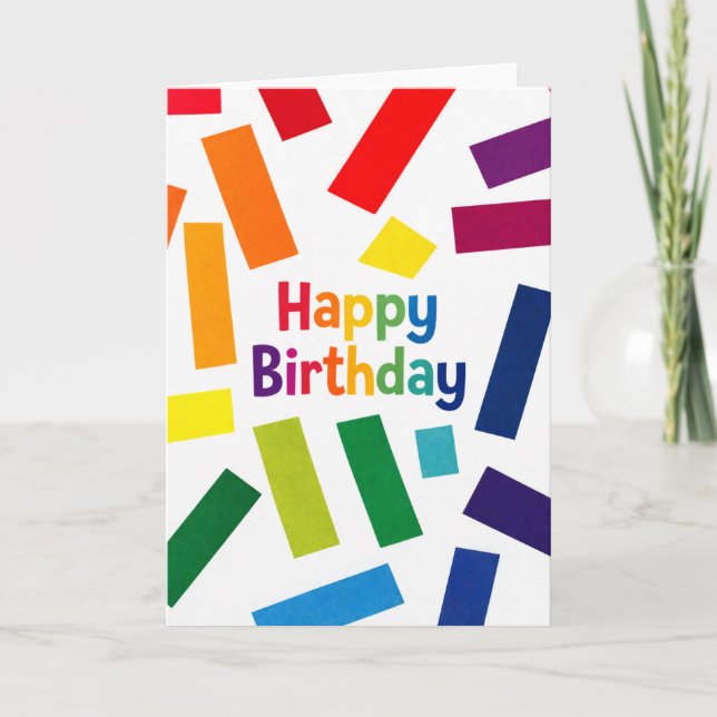 Cartão Feliz Aniversário - colorido (Frente)