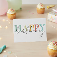 Feliz Aniversário Colorido Simples