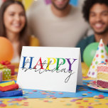 Cartão Feliz Aniversário Colorido Simples<br><div class="desc">Este design pode ser personalizado escolhendo a opção Editar Design. Você também pode transferir para outros itens. Entre em contato comigo em colorflowcreations@gmail.com ou use a opção de bate-papo no topo da página se você quiser ter este design em outro produto ou precisar de assistência. Veja mais designs ou siga-me...</div>