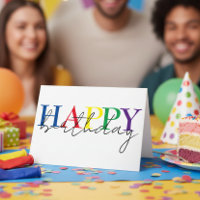 Feliz Aniversário Colorido Simples