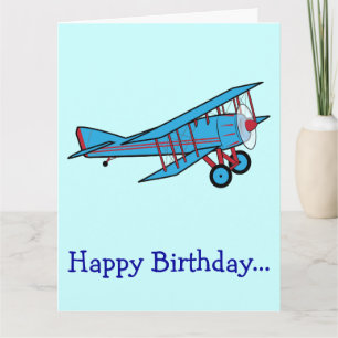 Cartão Feliz aniversário com avião da gangue inteira