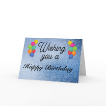 Feliz Aniversário com Balões e Faíscas Coloridos