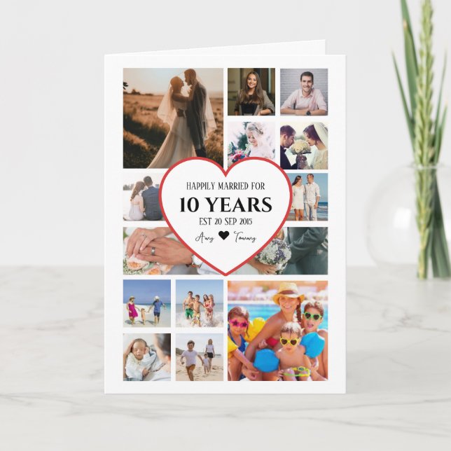 Cartão Feliz Aniversário Com Coração Em Foto Central (Frente)