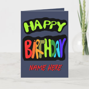 Cartão Feliz aniversário com nome personalizado