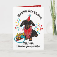 Feliz aniversário com o cão Dachshund em Bandana V