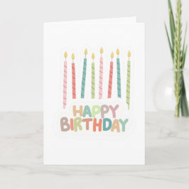 Cartão Feliz Aniversário com Velas em