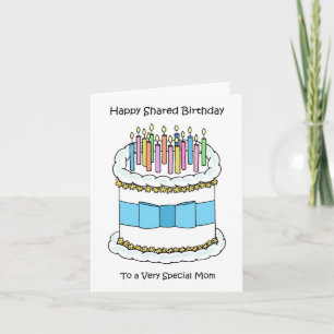 Cartão Feliz Aniversário Compartilhado com a Mamãe