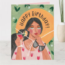 Feliz Aniversário Coquetel de Verão Mulher