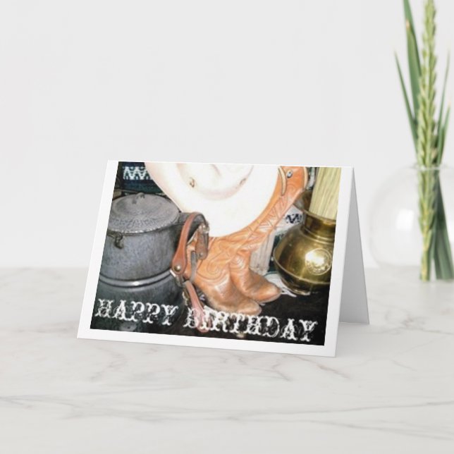 Cartão Feliz Aniversário Cowboy (Frente)