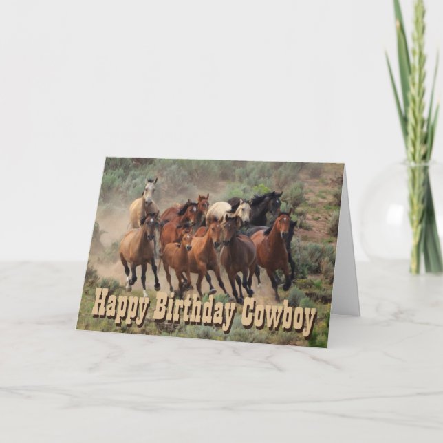 Cartão Feliz Aniversário Cowboy (Frente)