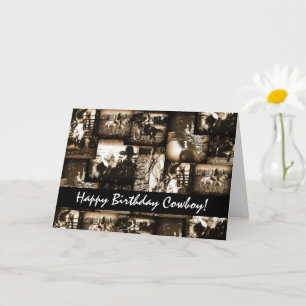 Cartão Feliz Aniversário Cowboy Rodeio Tema de Aniversári