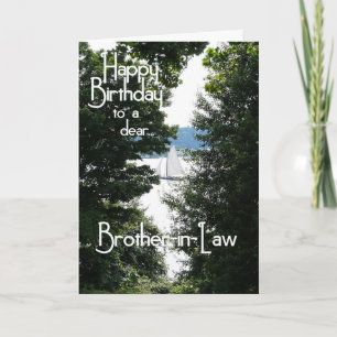 Cartão Feliz aniversário cunhado/barco à vela