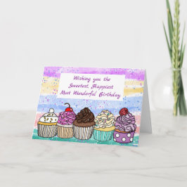 Cartão Feliz aniversário | CUPCAKES BONITO