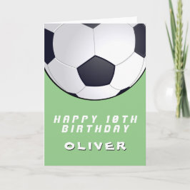 Cartão Feliz Aniversário da Bola Verde de Futebol