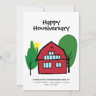 Cartão Feliz Aniversário da Casa Red Barn Apreciação ao C