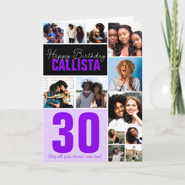 Cartão Feliz Aniversário da Colagem de Fotos de Amigos da (Frente)