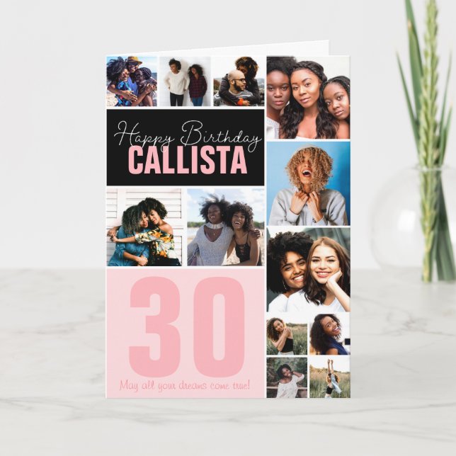 Cartão Feliz Aniversário da Colagem de Fotos de Amigos da (Frente)