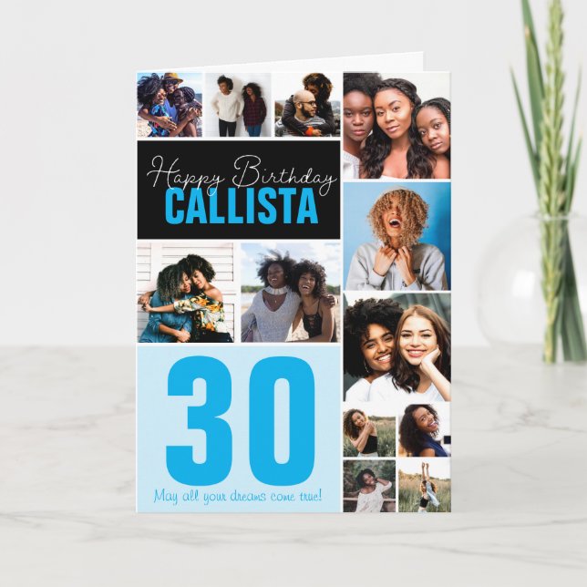 Cartão Feliz Aniversário da Colagem de Fotos de Amigos da (Frente)