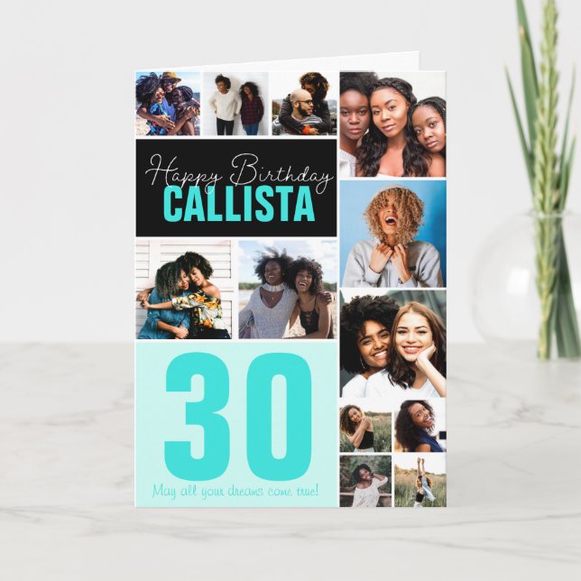 Cartão Feliz Aniversário da Colagem de Fotos de Amigos da (Frente)