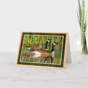 Cartão Feliz Aniversário da Família Geese