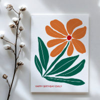 Feliz Aniversário da Flor Laranja Moderna e Bonita