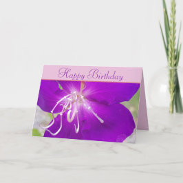 Cartão Feliz Aniversário da Flor Roxa