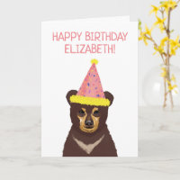 Feliz Aniversário da Ilustração do Urso Bonito