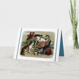 Cartão Feliz Aniversário da Imagem de Gatos Gatinhos