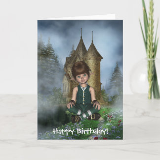 Cartão Feliz Aniversário da Irlanda Elfin Hollie Card