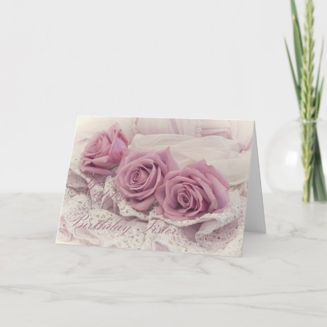 Cartão Feliz Aniversário da Irmã (Frente)