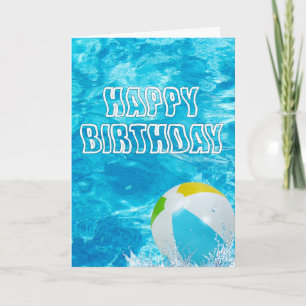 Cartão Feliz aniversário da Piscina