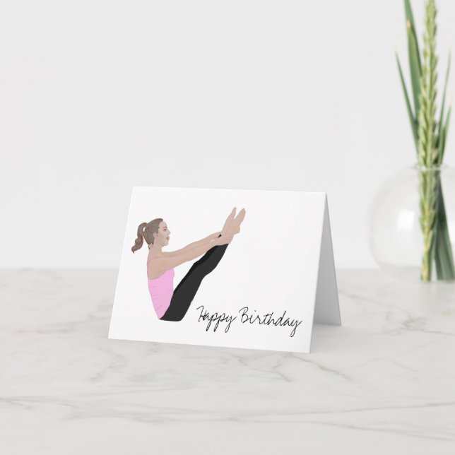Cartão Feliz Aniversário da Placa Pilates (Frente)