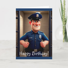 Cartão Feliz Aniversário da Polícia