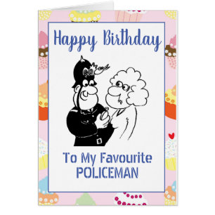 Cartão Feliz Aniversário da Polícia