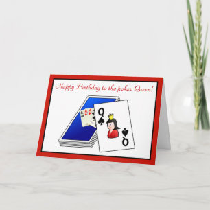 Cartão Feliz Aniversário da ponte jogando cartas pôquer